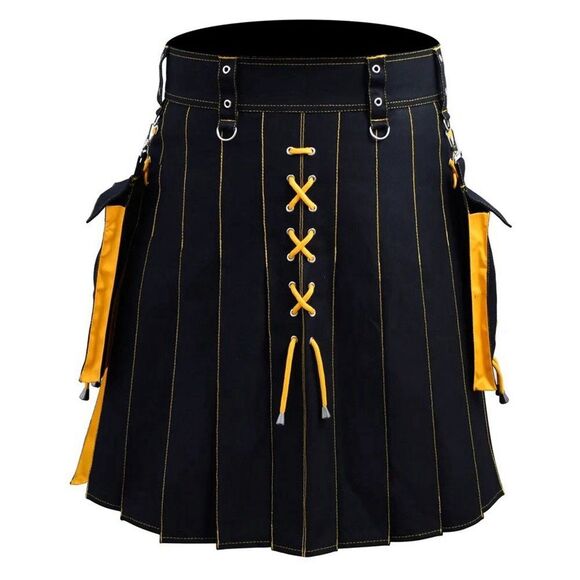 Classic Scottish Festival Men Kilt Traditional Highland Dress Skirt Pocket Med - Picture 1 of 5